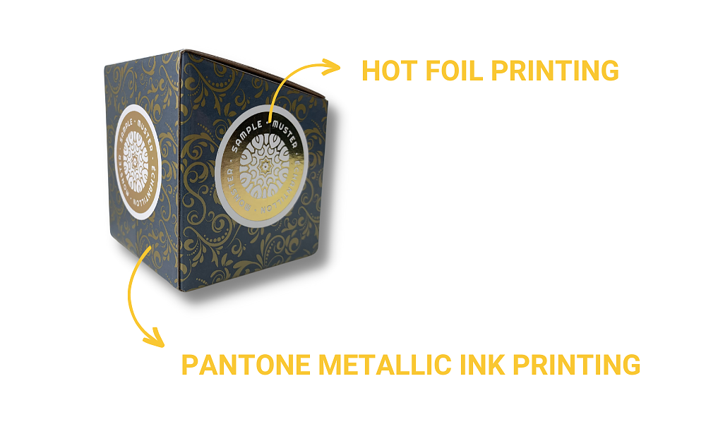Hot foil printing vs Pantone Metallic Ink printing for packaging
